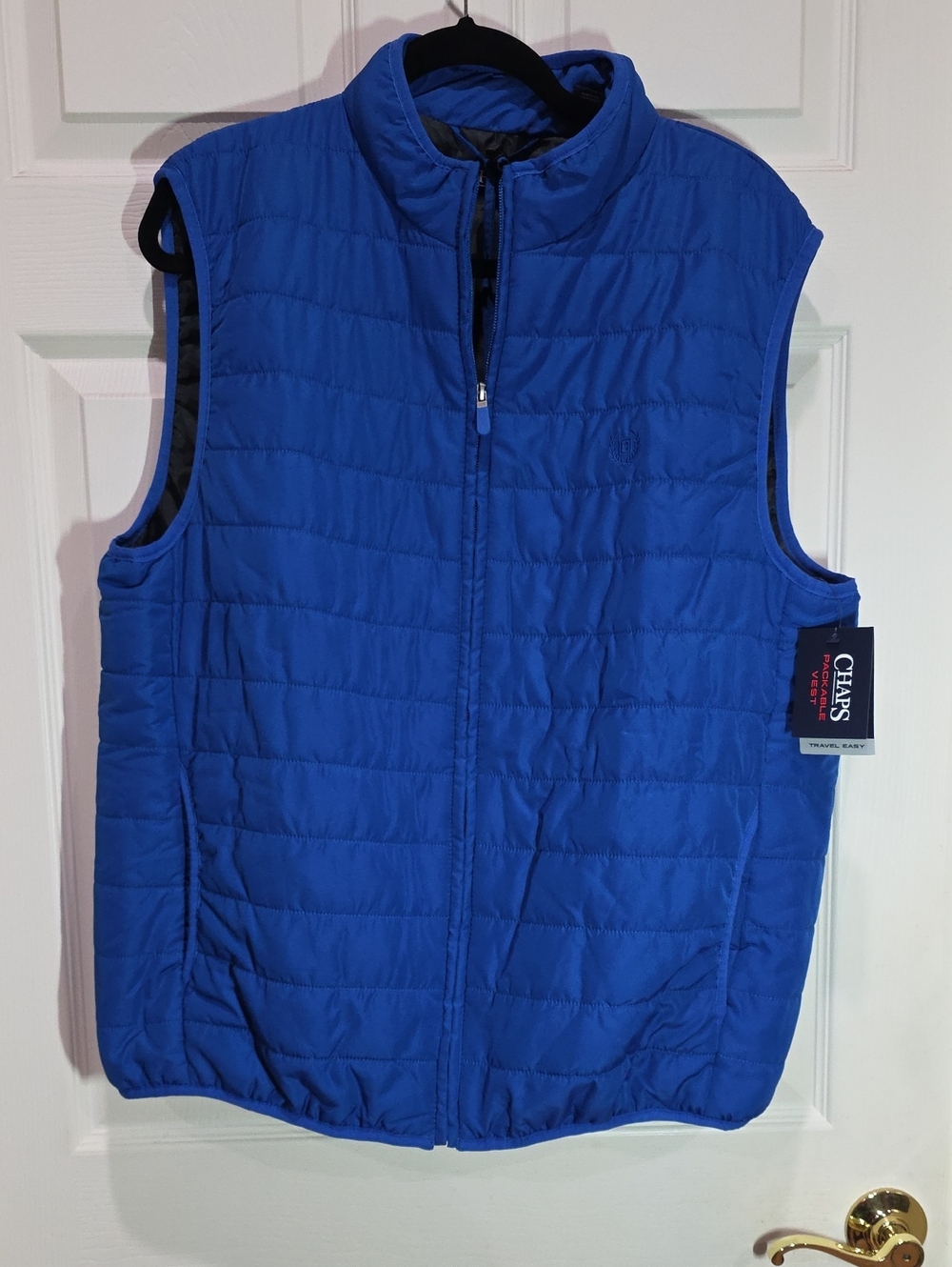 Chaps Mens Royal Blue Quilted Puffer Vest